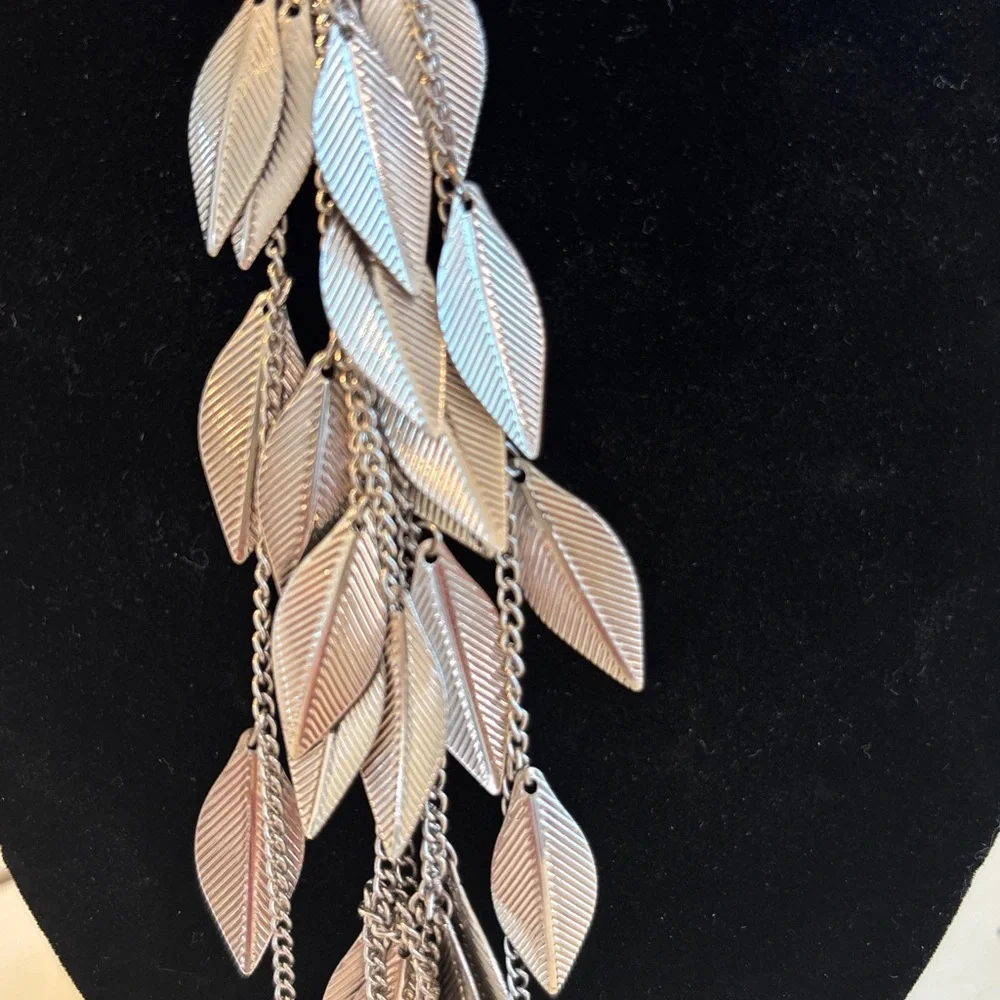 Layered Leaf Necklace Long Costume Jewelry